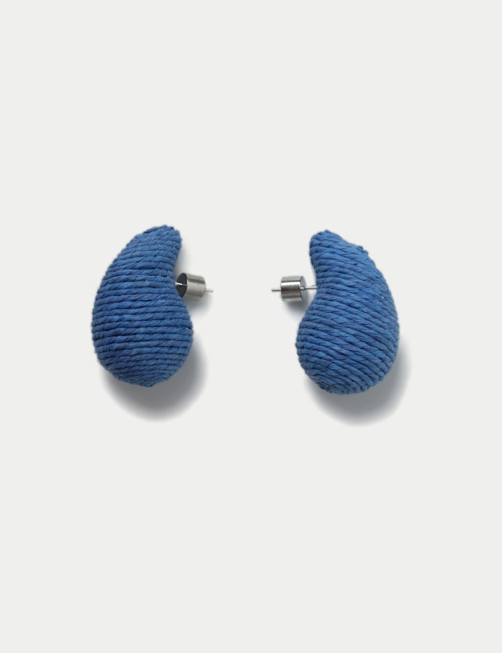Cobalt Blue Raffia Tear Drop Earrings 3 of 3