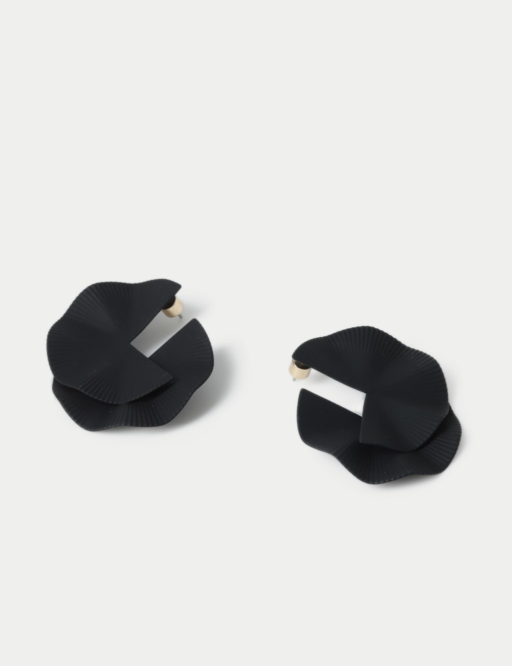 Matte Black Oversized Shape Earrings 2 of 2