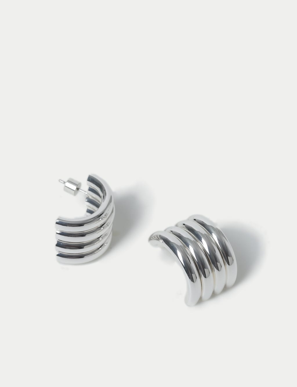 Vertical Ridged Stud Earrings 2 of 2