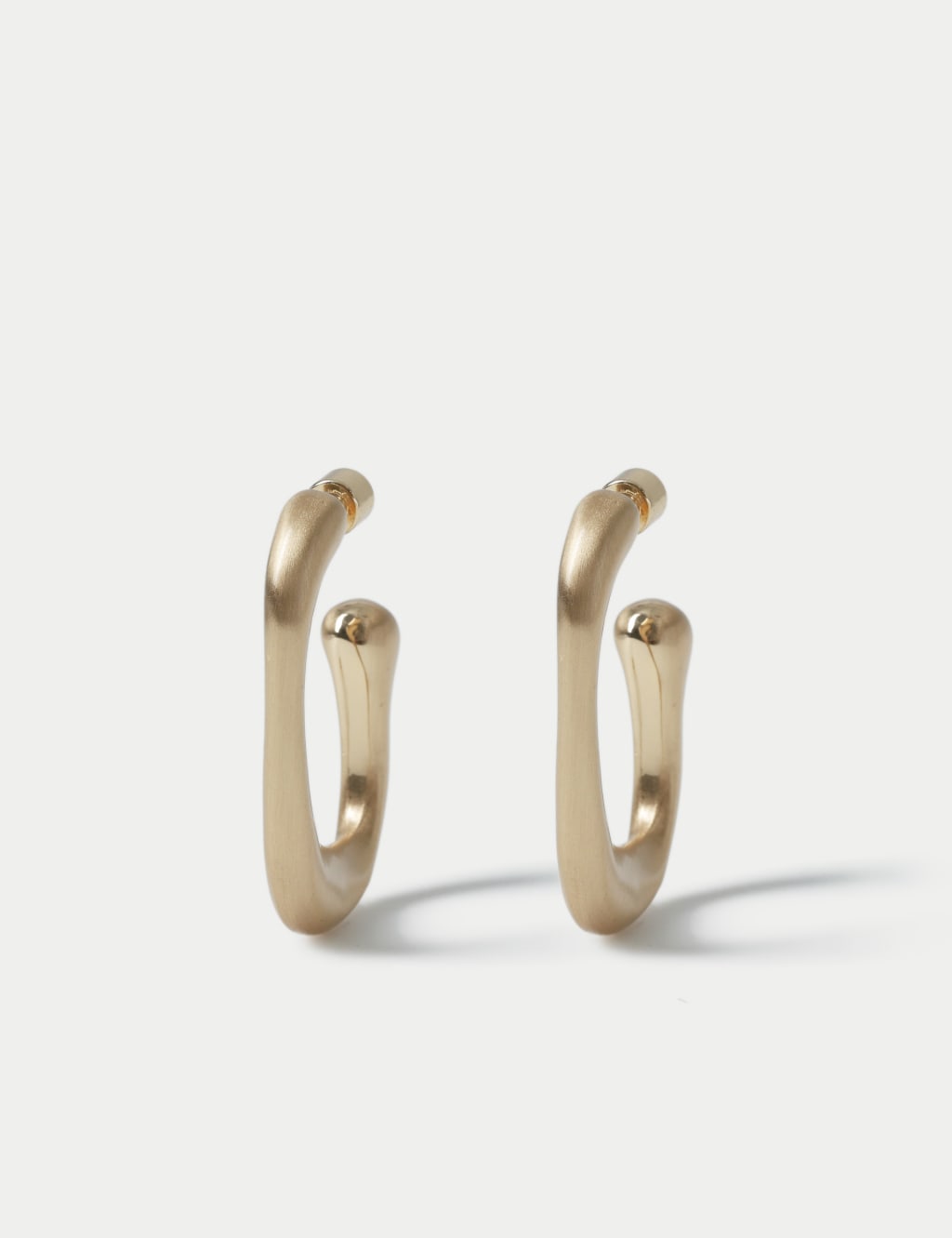 Brushed Hoop Earrings 1 of 2