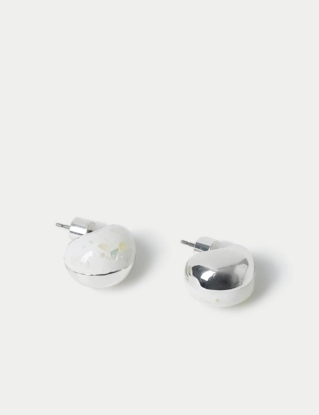 White Sparkle Mini Stud Earrings 2 of 2