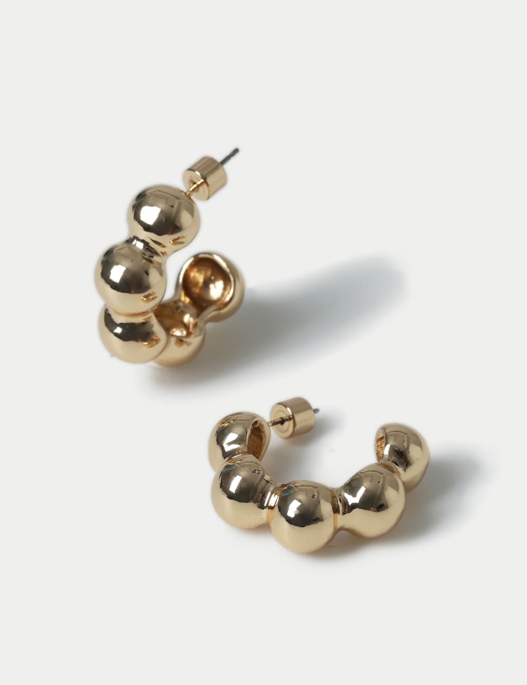 Gold Tone Bobble C Shaped Earrings 2 of 2