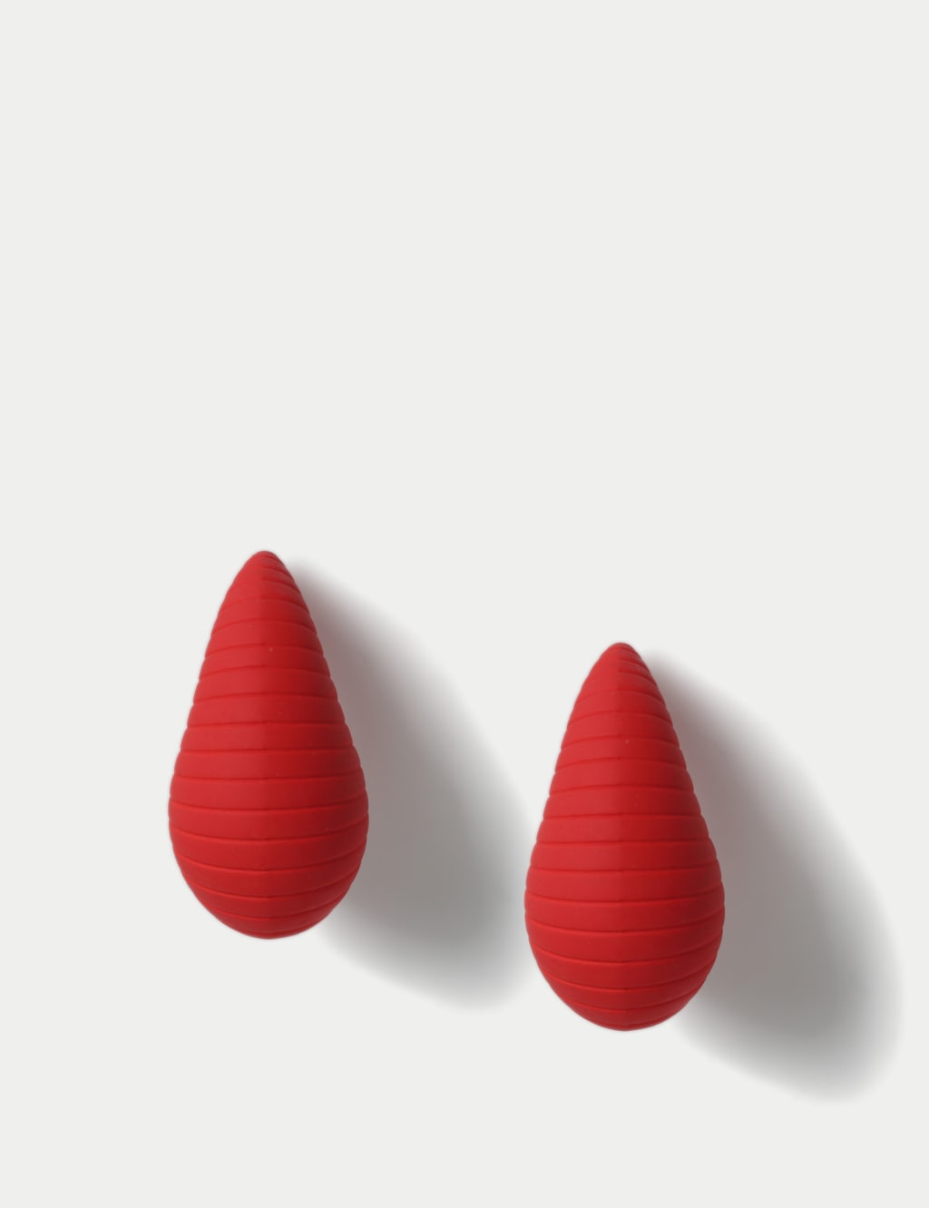 Maxi Black Rubber Tear Drop Earrings 1 of 3