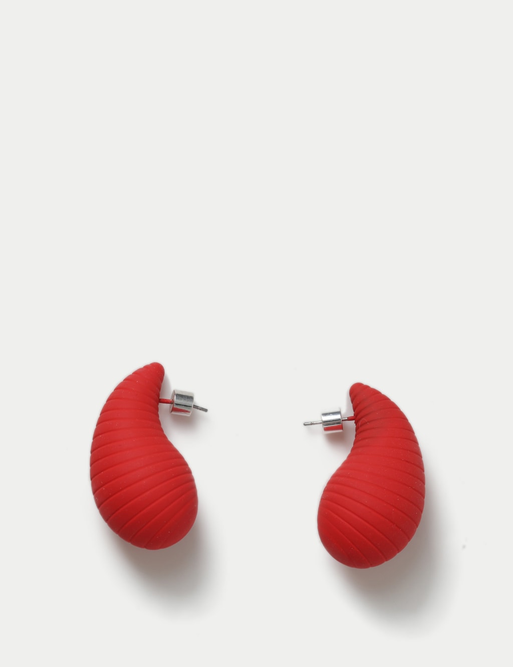 Maxi Black Rubber Tear Drop Earrings 3 of 3
