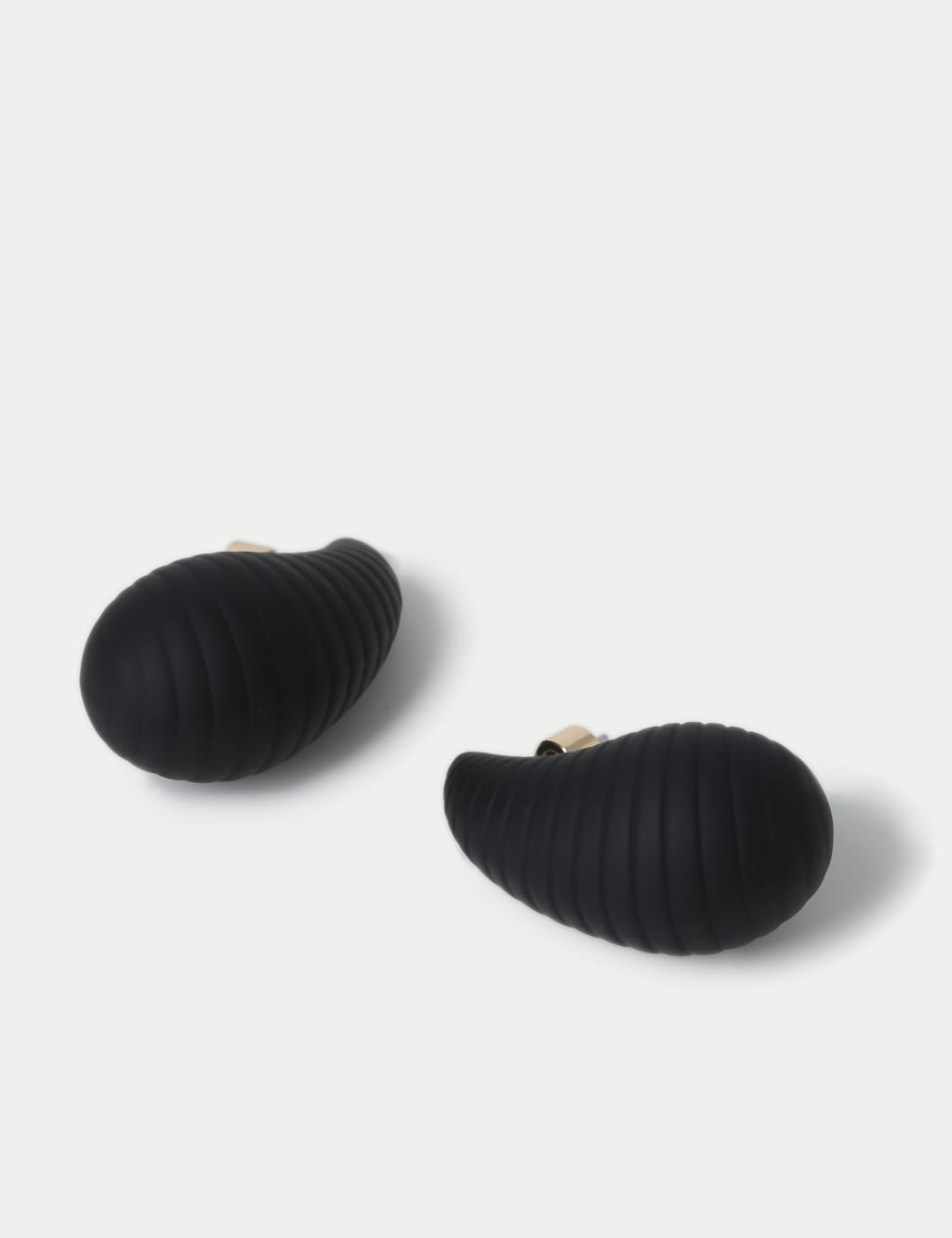 Maxi Black Rubber Tear Drop Earrings 2 of 2