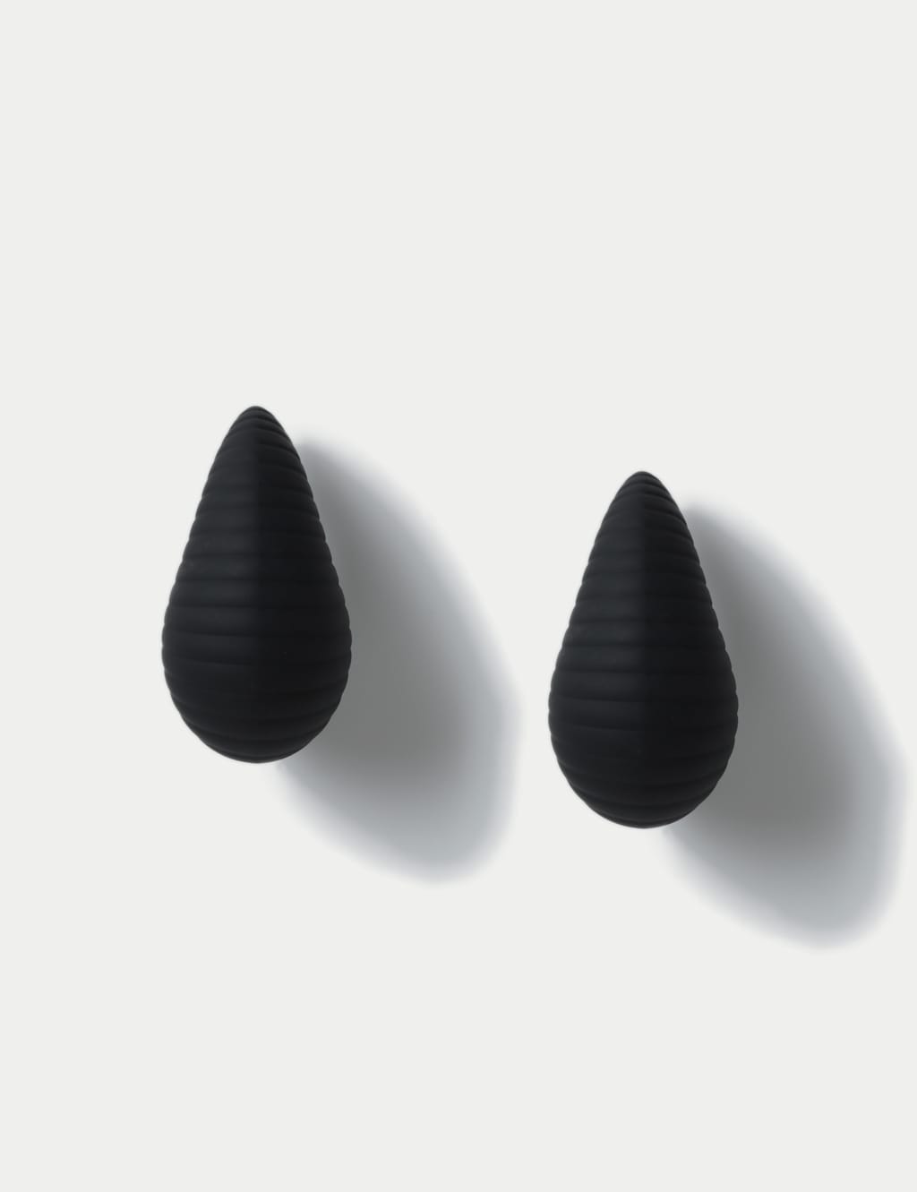 Maxi Black Rubber Tear Drop Earrings 2 of 3