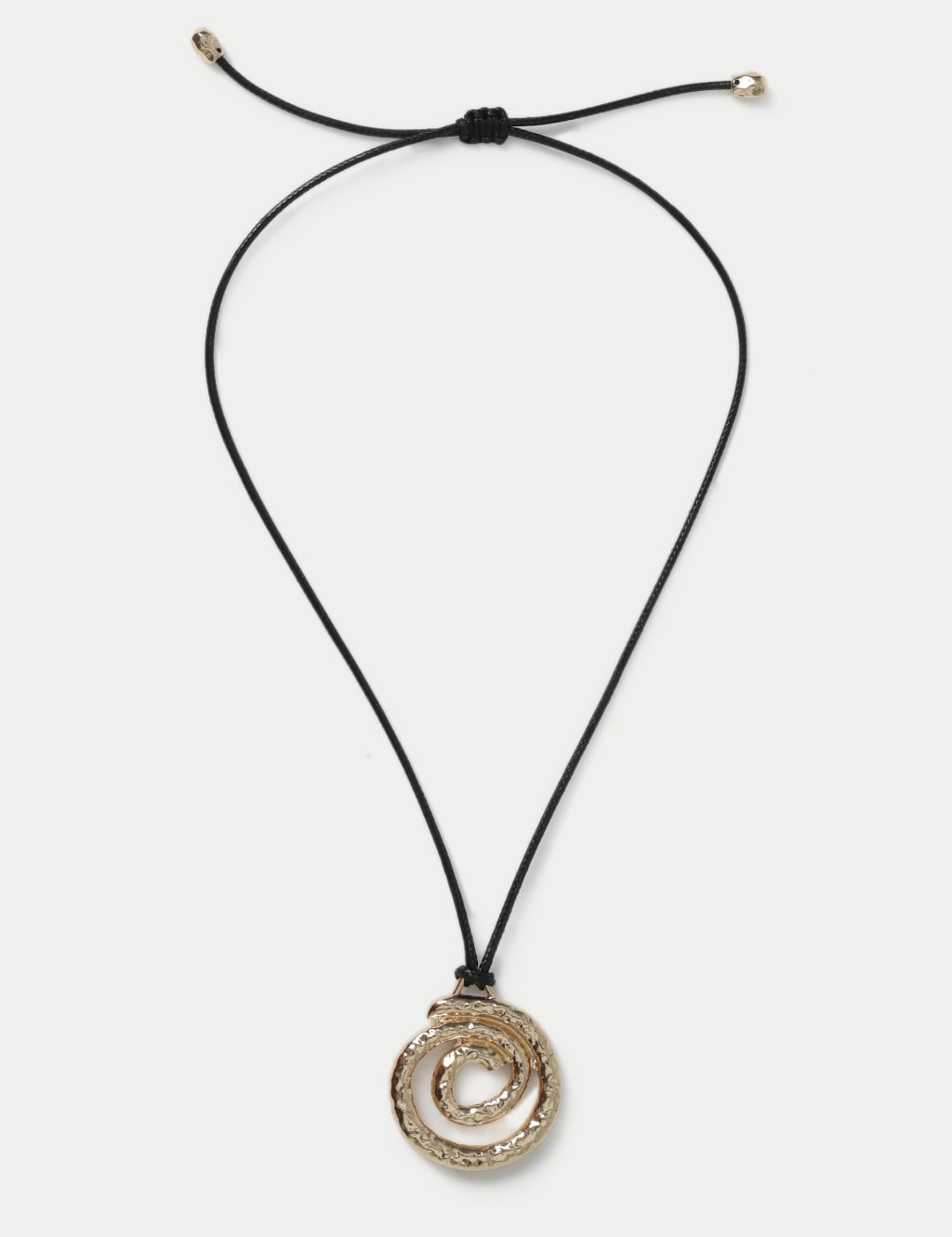 Swirl on Black Cord Pendant Necklace 1 of 2