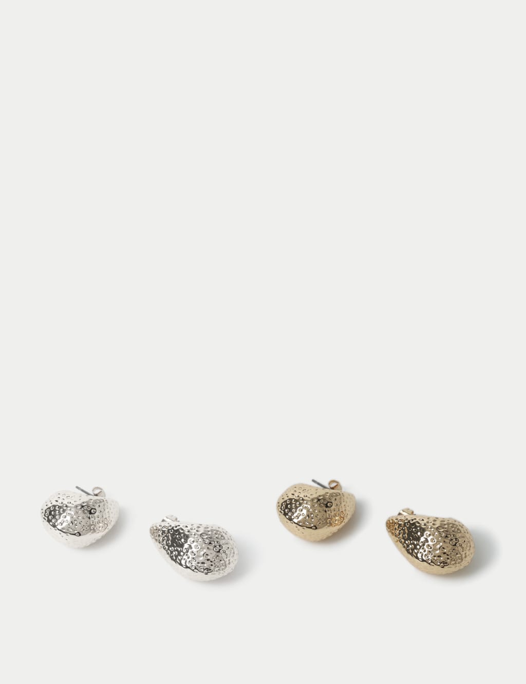 2 Pack Textured Irregular Tear Drop Earrings 2 of 3
