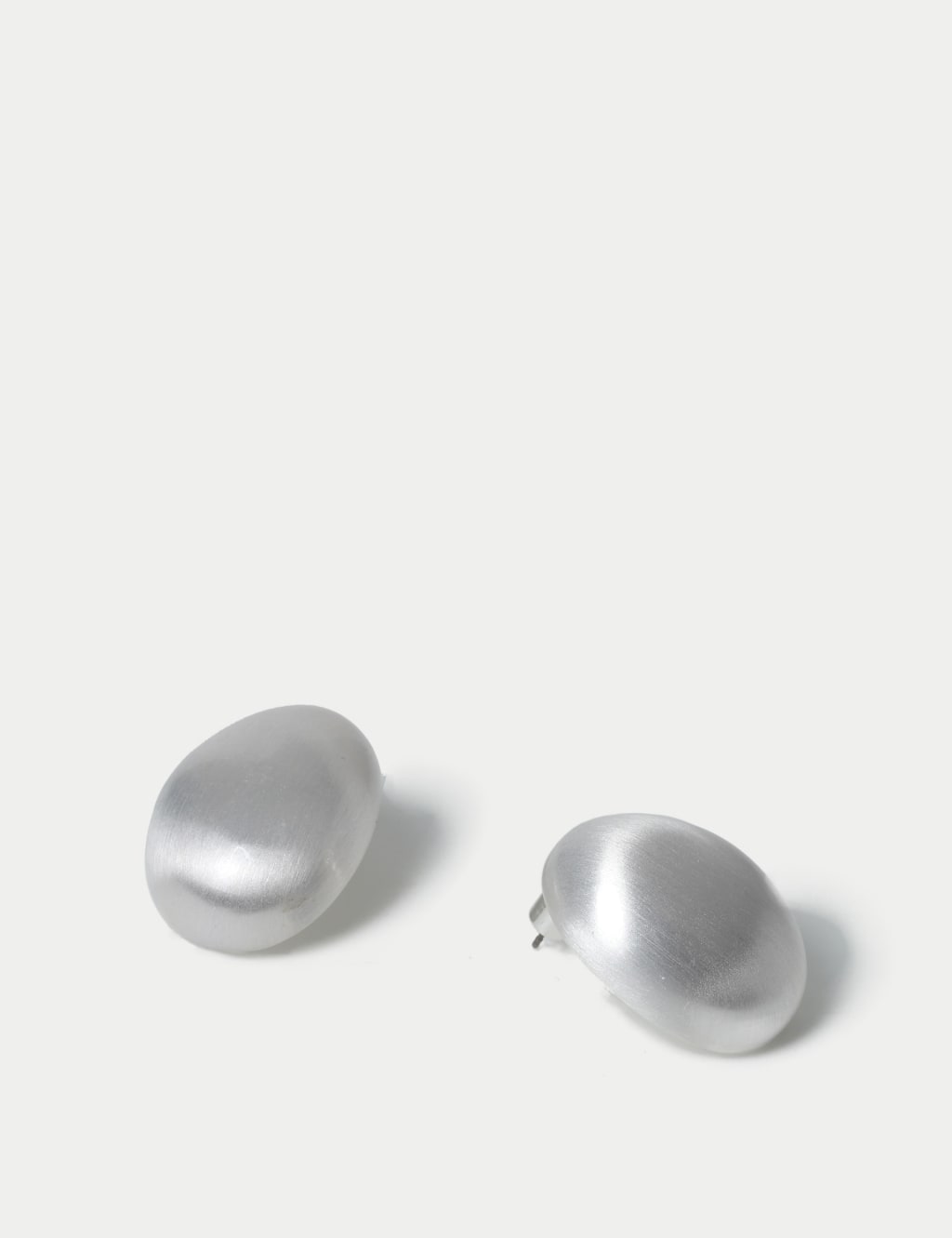 Oval Brushed Stud Earrings 2 of 2