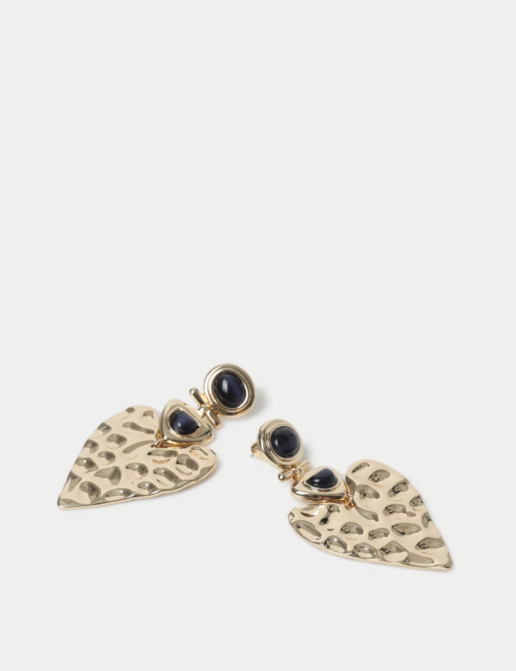 Textured Heart Black Detail Earrings 2 of 2