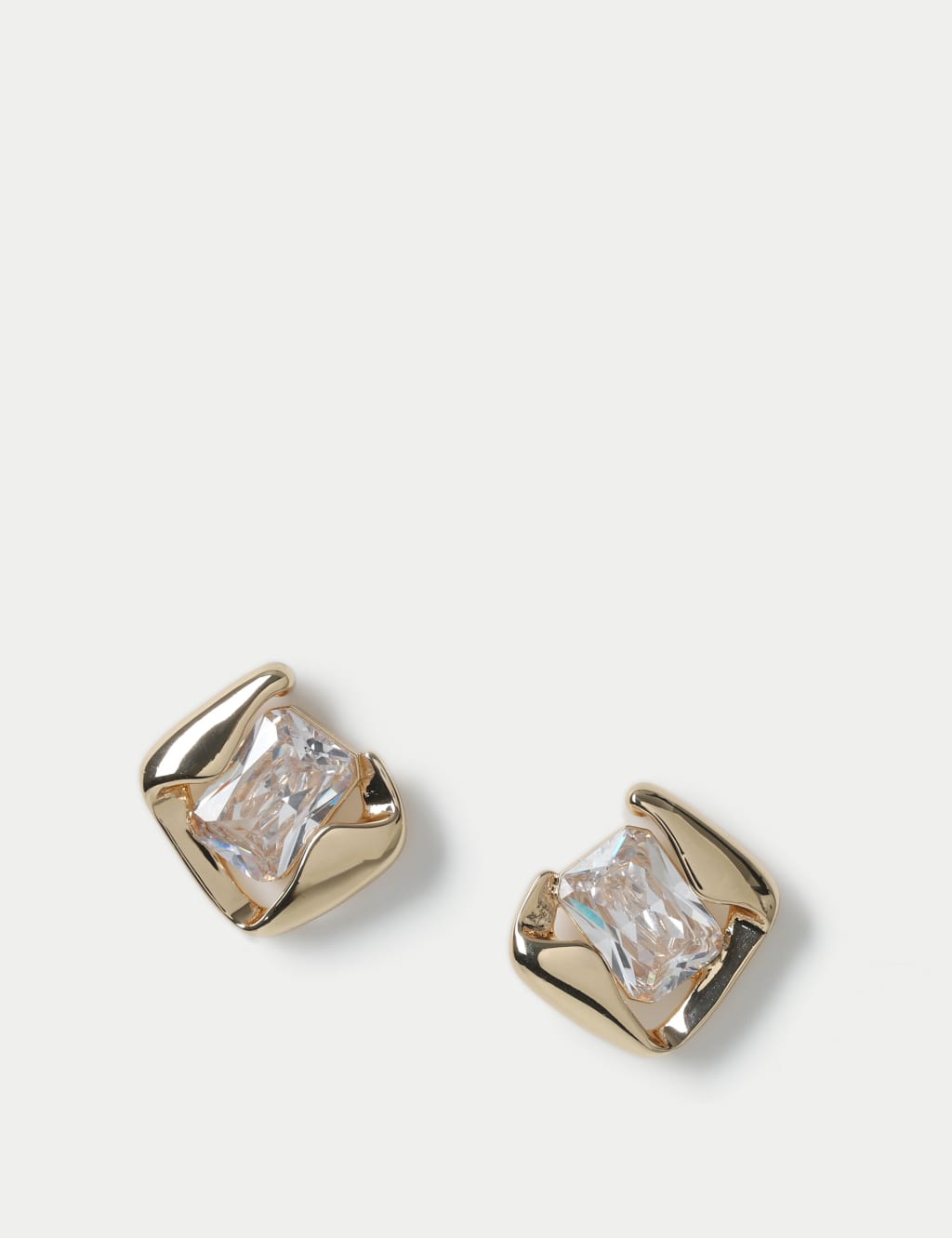 Cubic Zirconia Diamond Shape Statement Stud Earrings 1 of 2