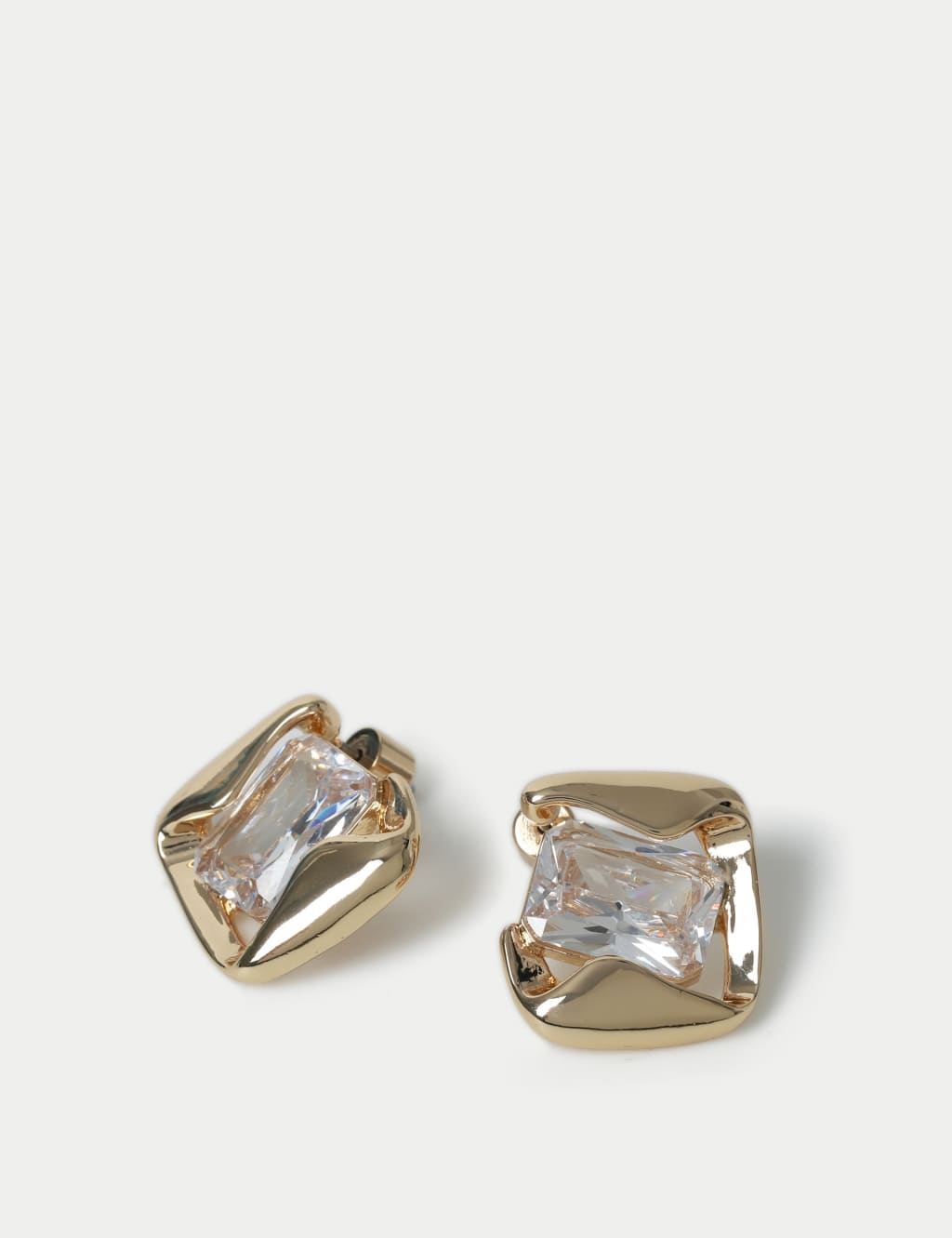 Cubic Zirconia Diamond Shape Statement Stud Earrings 2 of 2