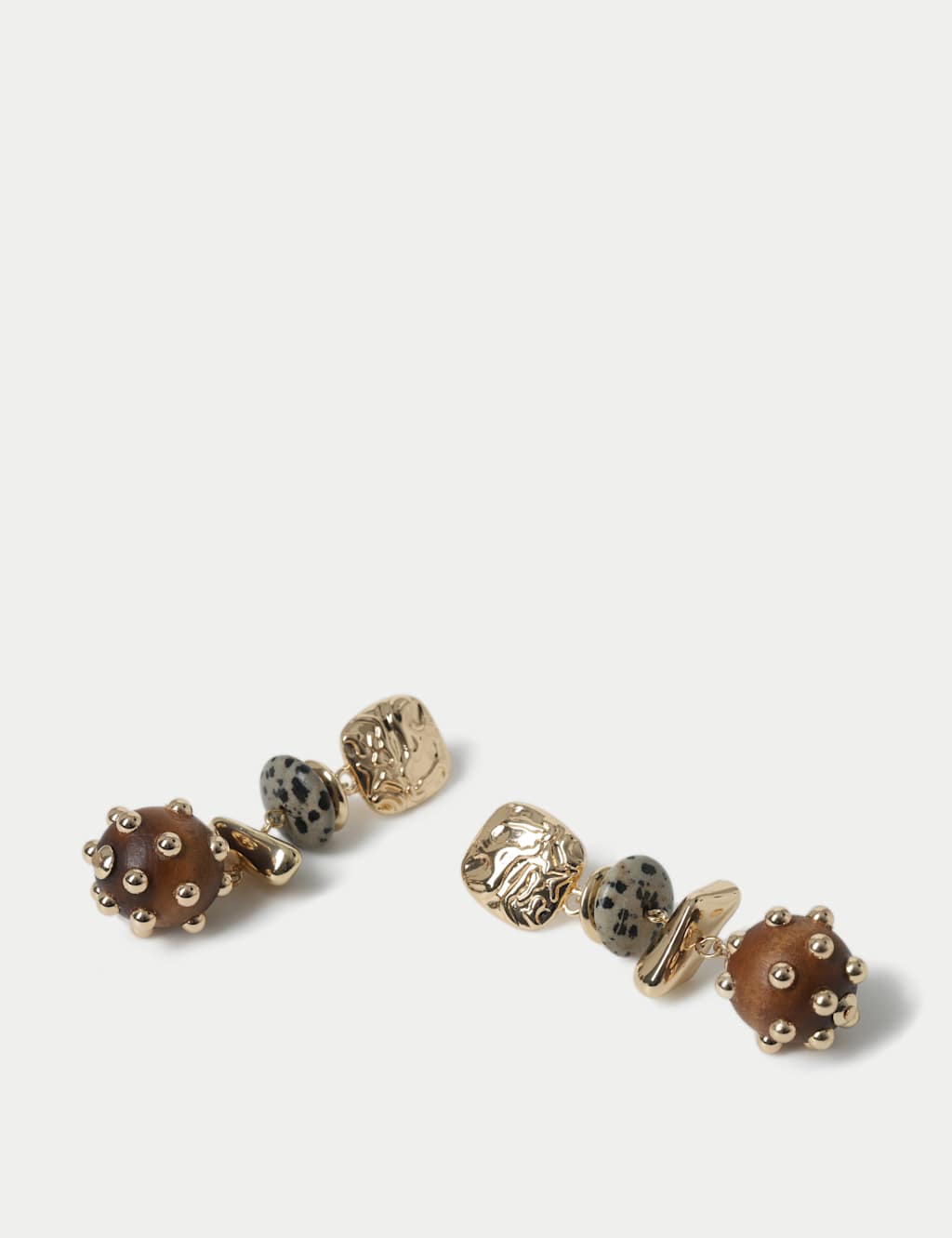 Mixed Material Drop Earrings 2 of 2