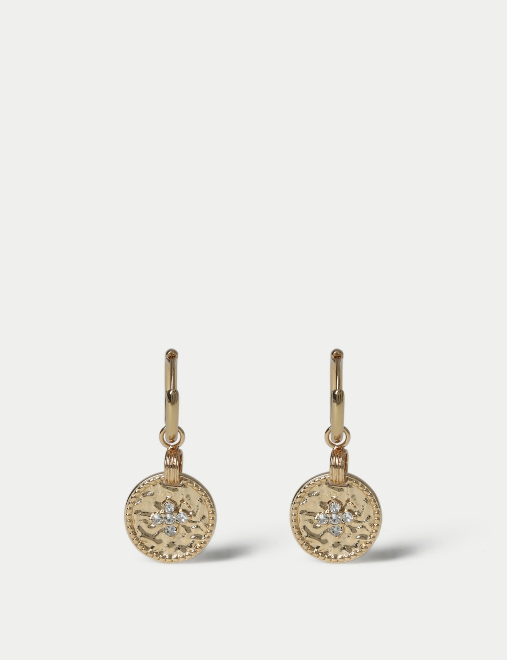 Rhinestone Scatter Drop Hoop Earrings 1 of 2