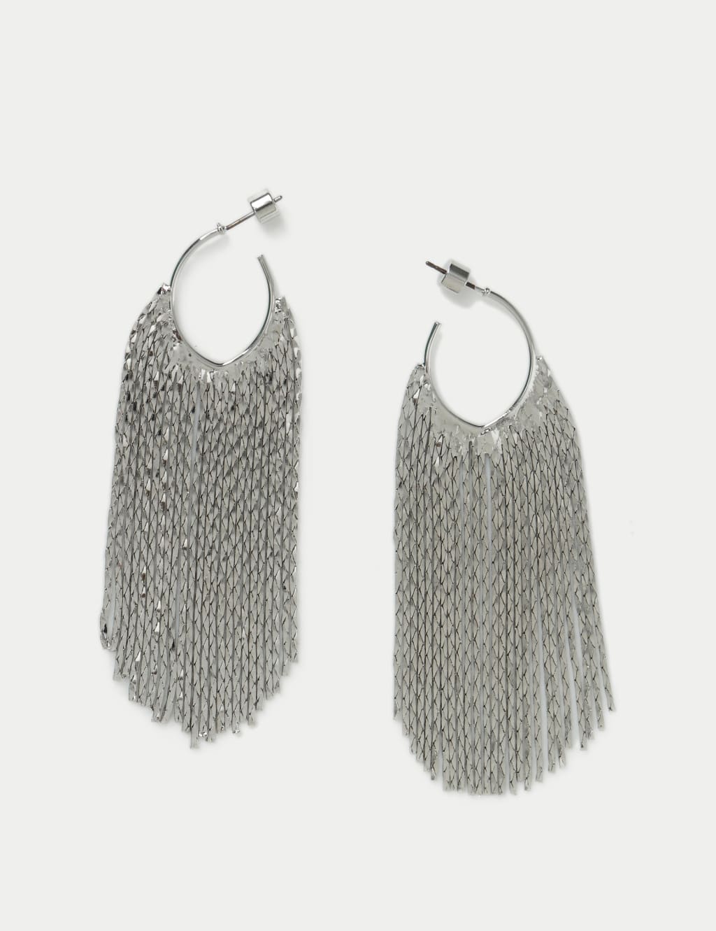 Fringe Drop Hoop Earrings 1 of 2
