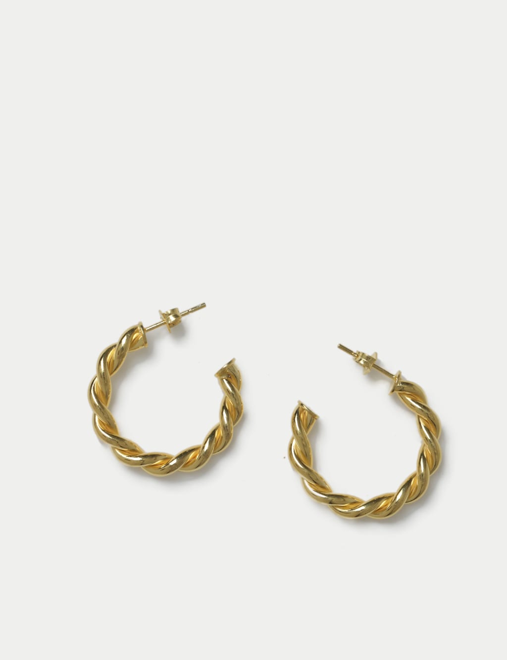 Gold Plated Sterling Silver Twist Detail Earrings 2 of 3