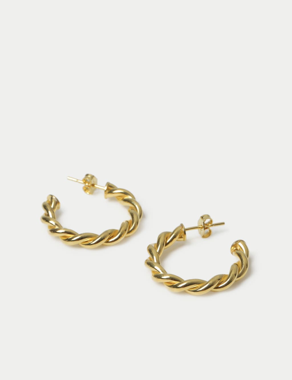 Gold Plated Sterling Silver Twist Detail Earrings 3 of 3