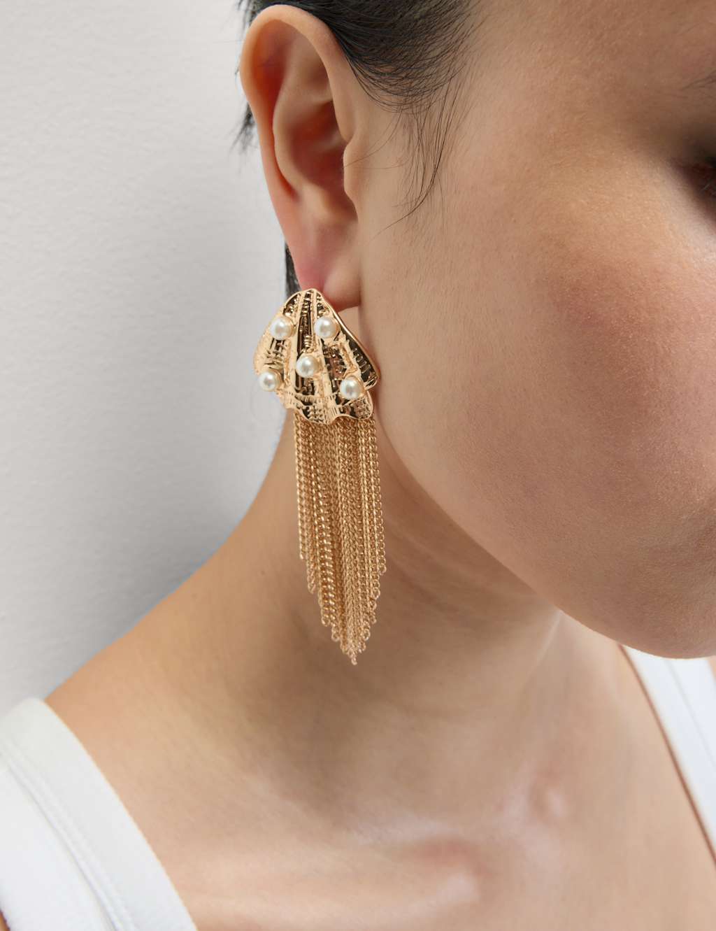 Shell Fringe Drop Earrings 3 of 3