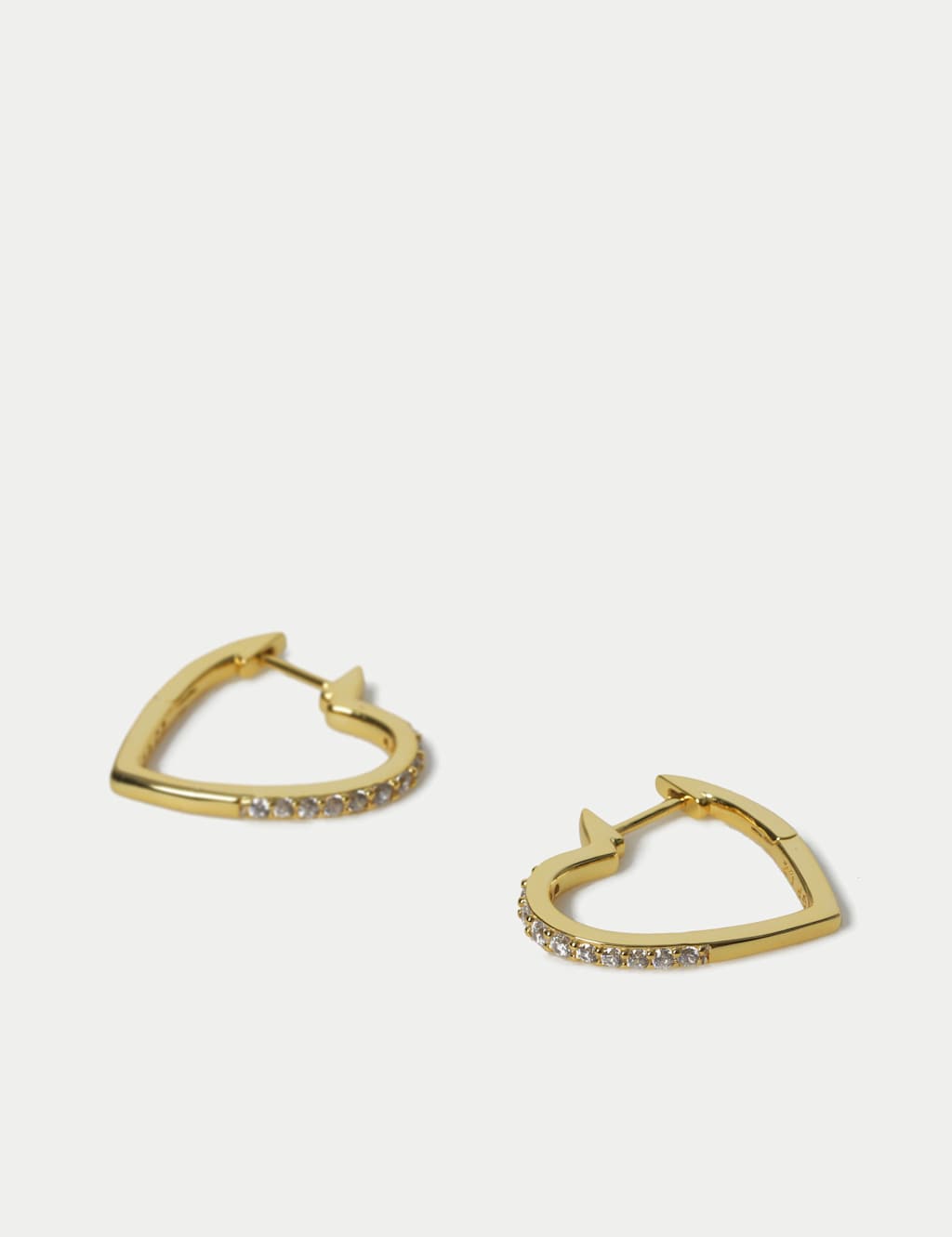 925 Sterling Silver Heart Hoop Earrings 2 of 2