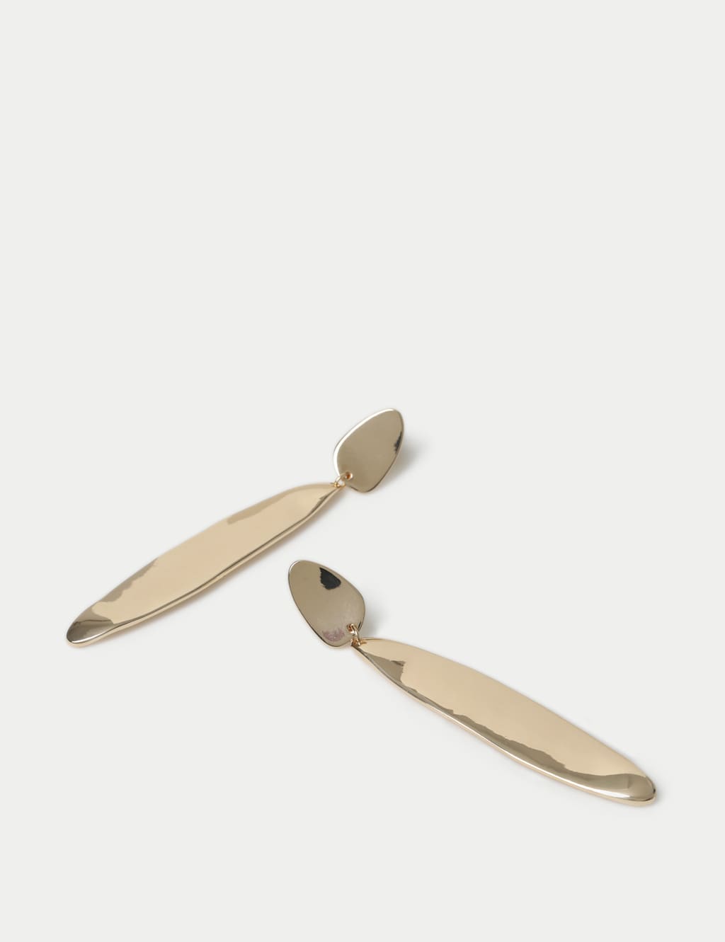 Clean Metal Elongated Drop Earrings 2 of 2