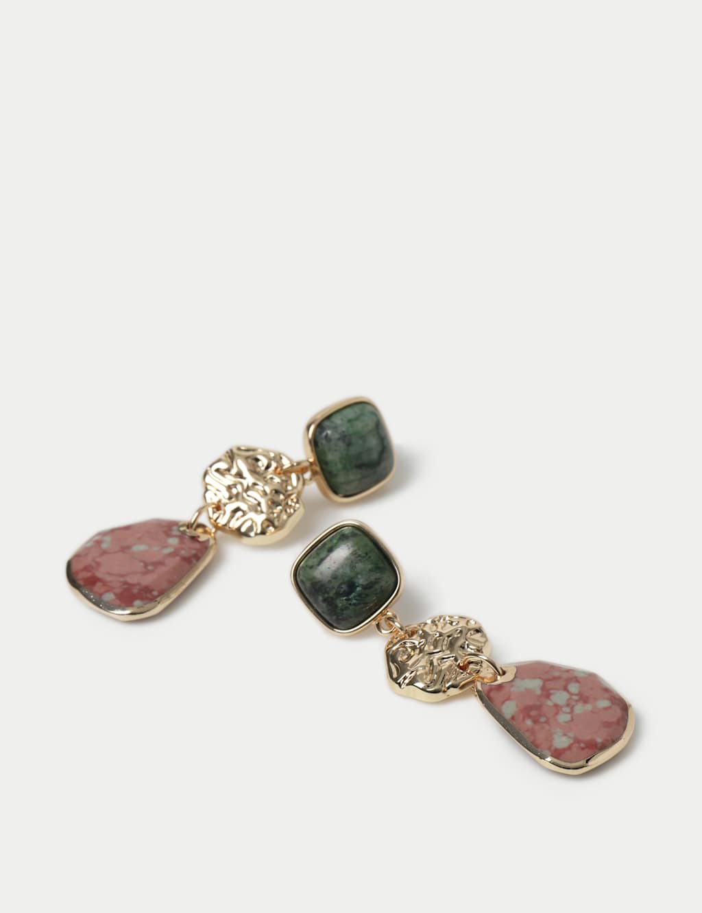 Semi Precious Triple Drop Casted Earrings 2 of 2
