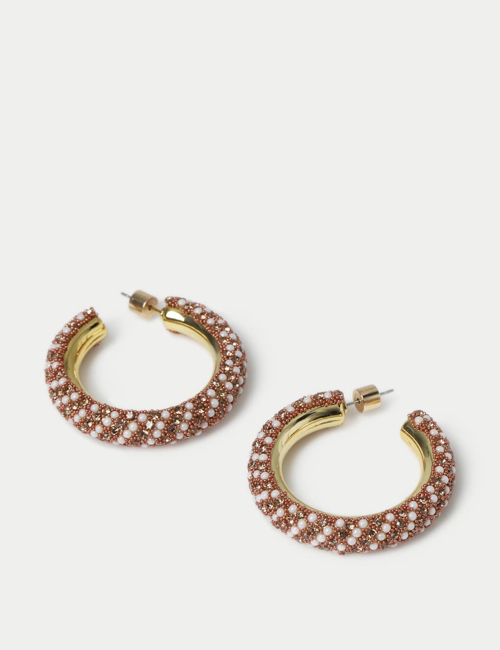 Bronze Embellished Hoop Earrings 2 of 2