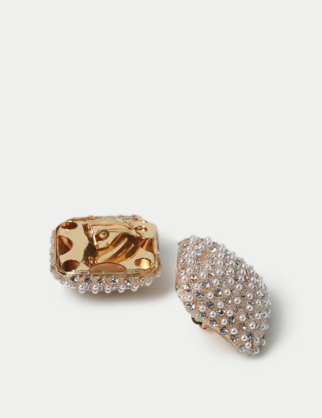 Embellished Pearl Stud Earrings 4 of 4