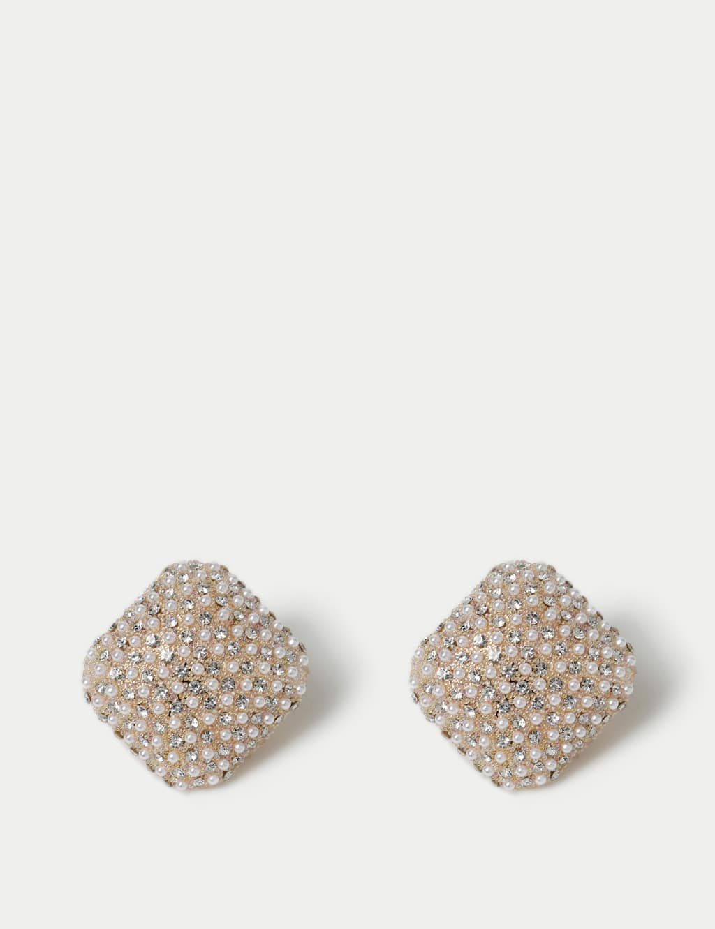 Embellished Pearl Stud Earrings 2 of 4