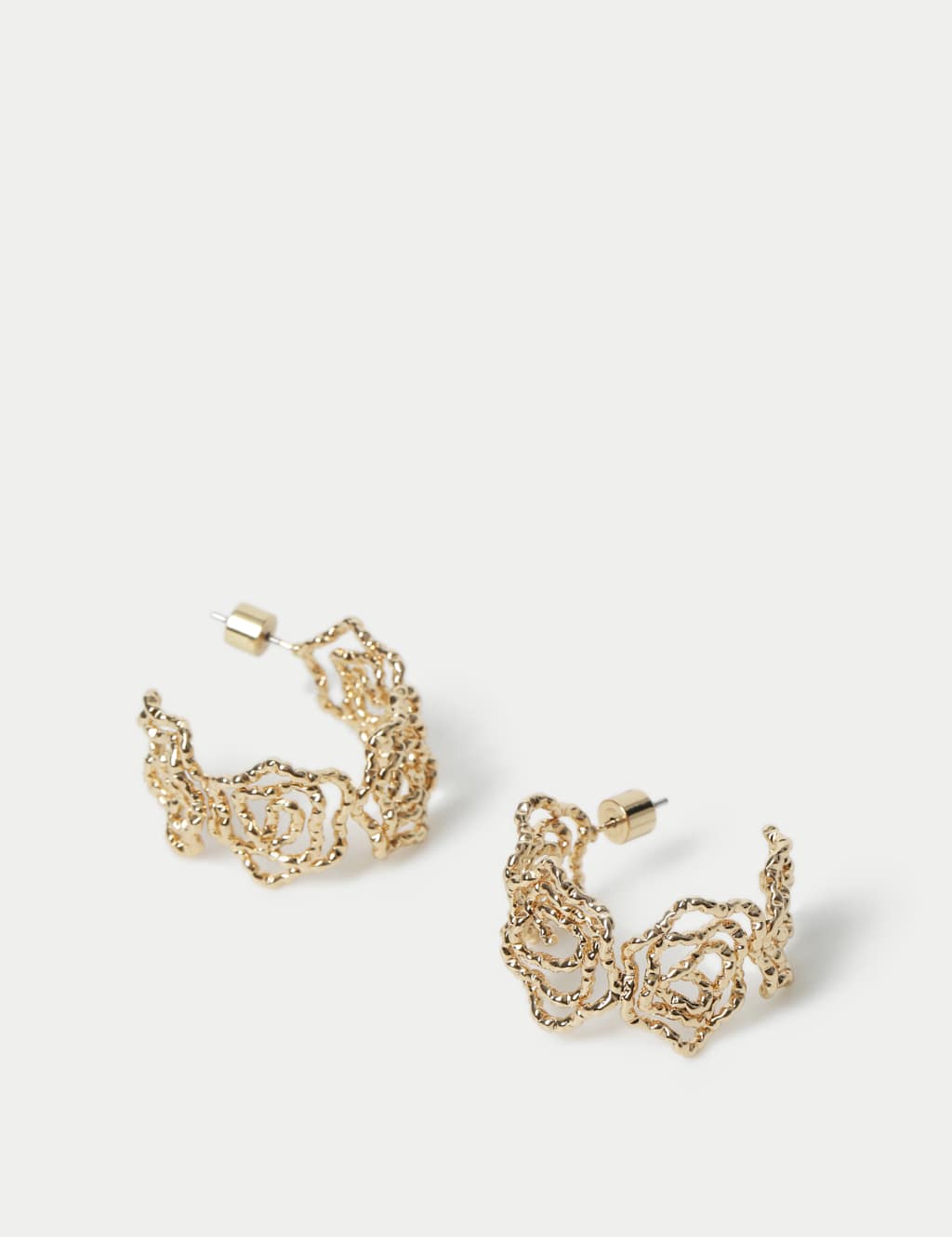 Cut Out Rose Hoop Earrings 2 of 2