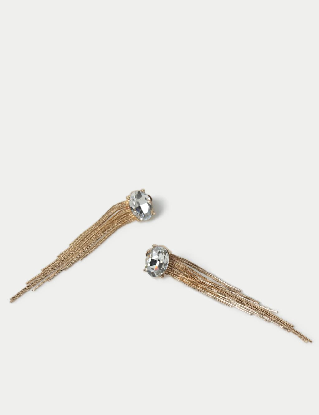 Rhinestone Fringe Chain Drop Earrings 2 of 2