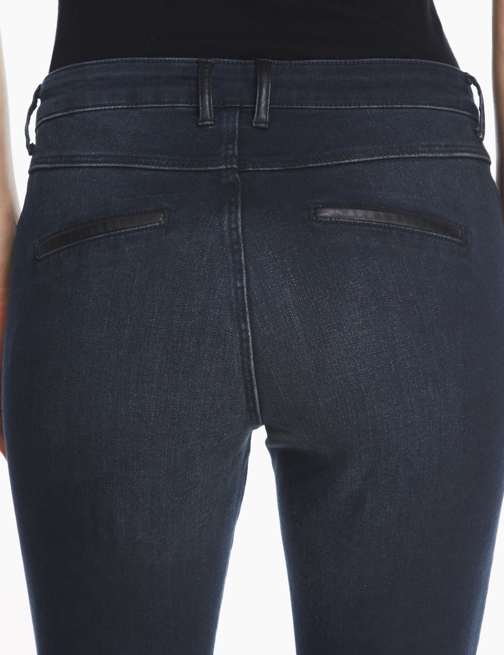 Faux Leather Trim Denim Skinny Jeans 4 of 6