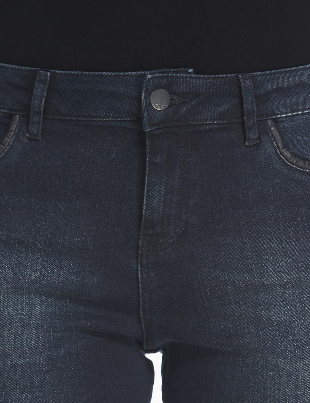 Faux Leather Trim Denim Skinny Jeans 5 of 6