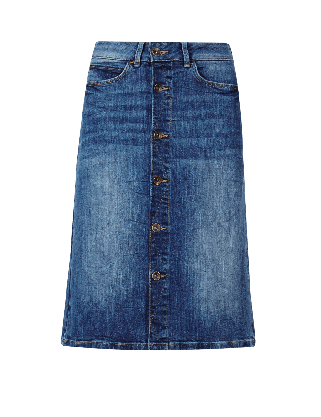 Denim Button Through A-Line Skirt 2 of 4
