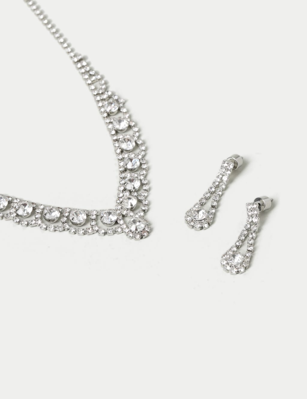 Rhinestone Drop Earring And Neckwear Set M S Collection M S