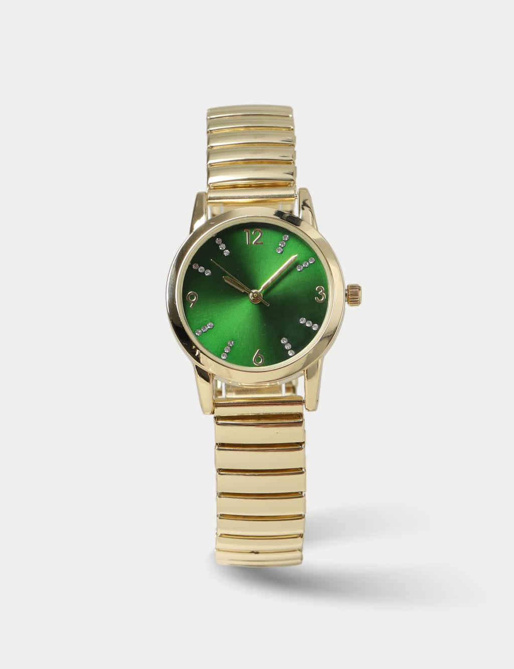Green Rhinestone Strech Watch