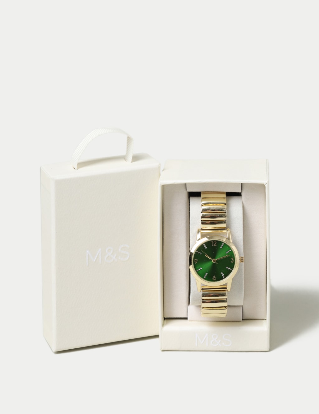 Gold Tone and Green Face Watch 3 of 3