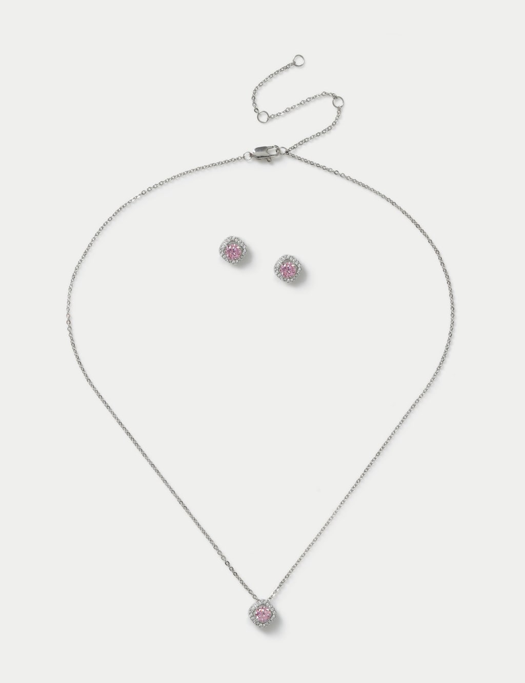 Platinum Plated October Birthstone Earring and Necklace Set 2 of 3