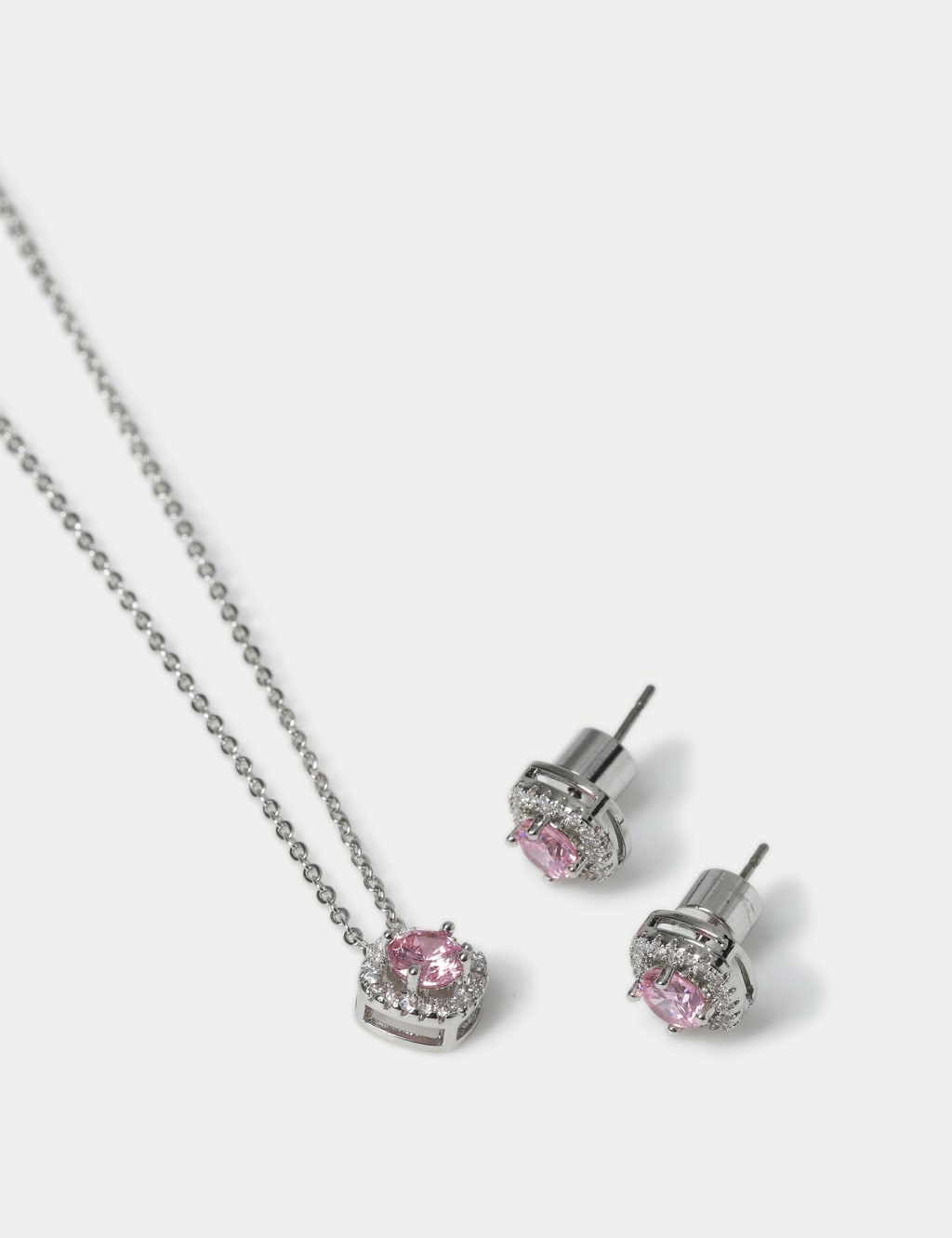 Platinum Plated October Birthstone Earring and Necklace Set 3 of 3