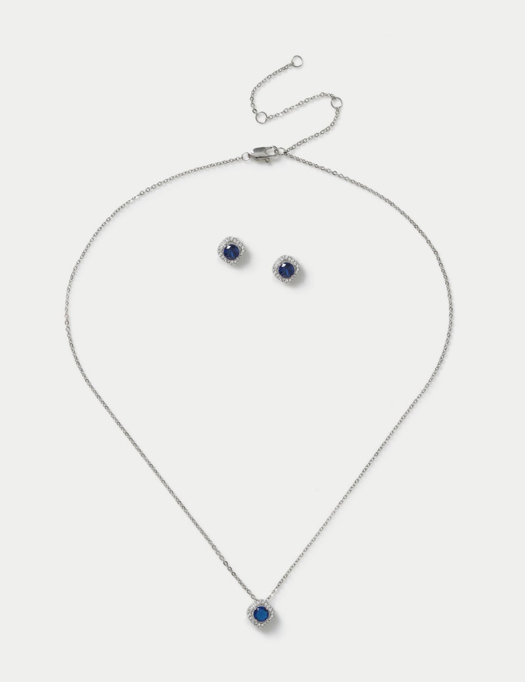 Platinum Plated December Birthstone Earring and Necklace Set 2 of 3