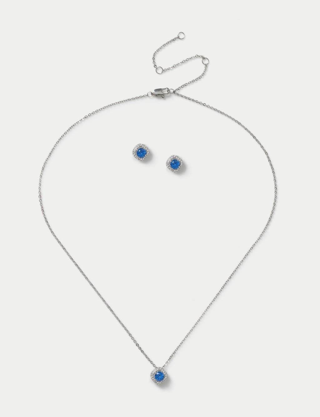 Platinum Plated September Birthstone Earring and Necklace Set 2 of 3