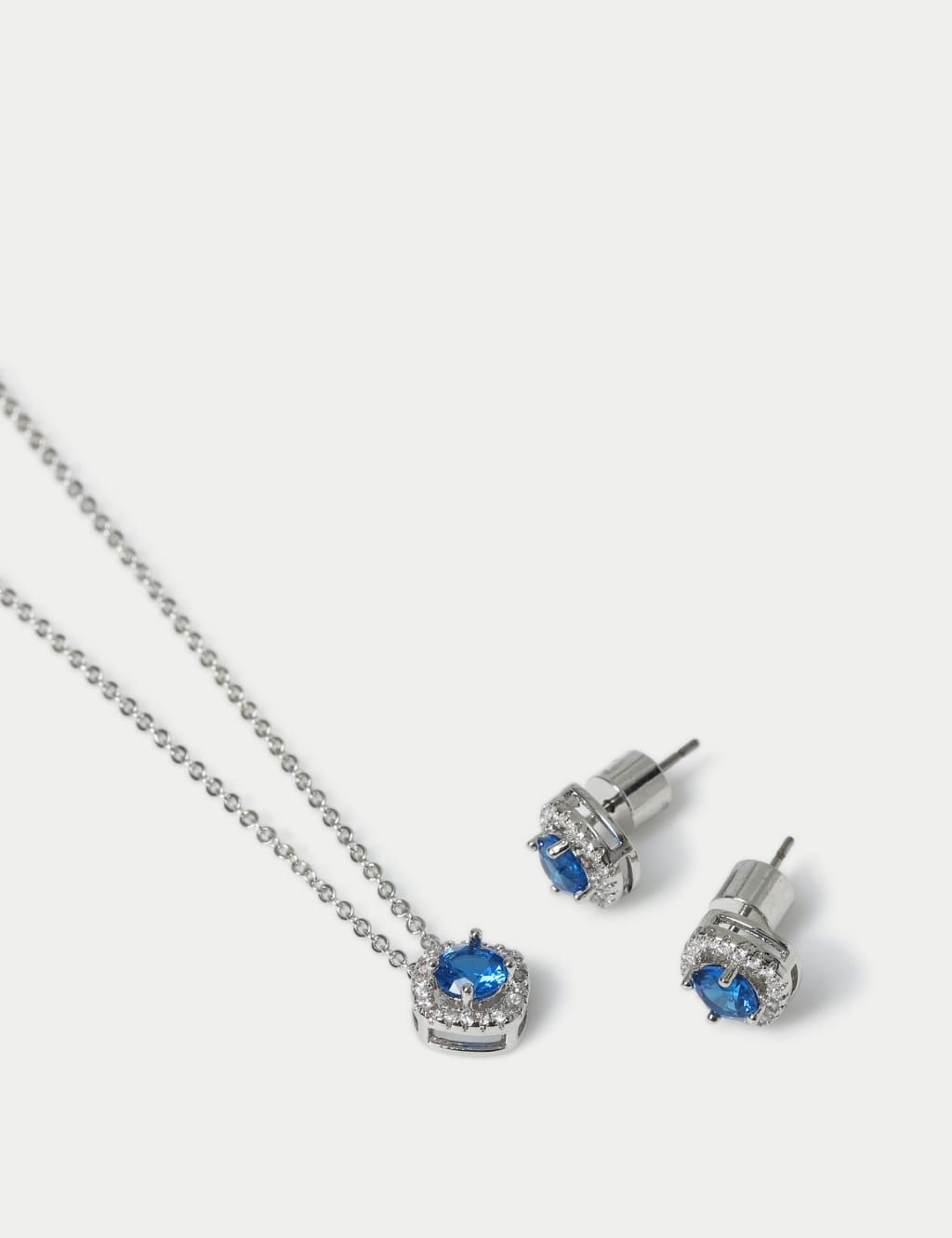Platinum Plated September Birthstone Earring and Necklace Set 3 of 3