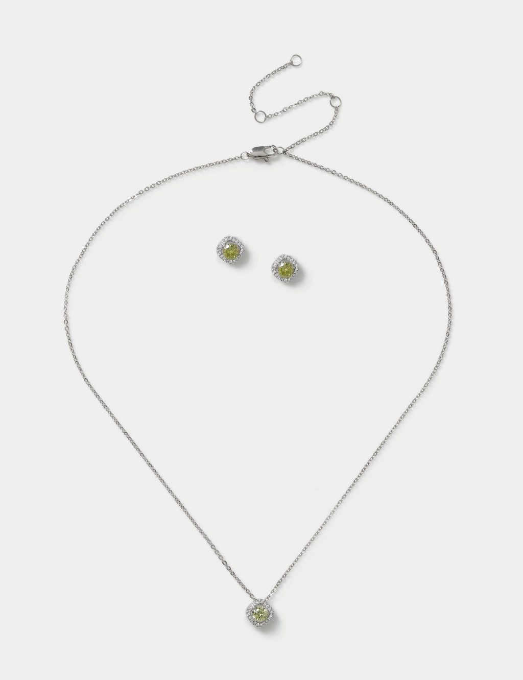 Platinum Plated June Birthstone Earring and Necklace Set 2 of 3