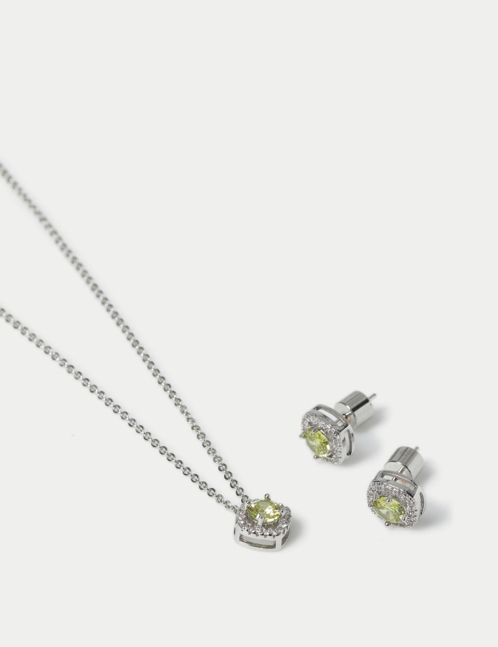 Platinum Plated June Birthstone Earring and Necklace Set 3 of 3