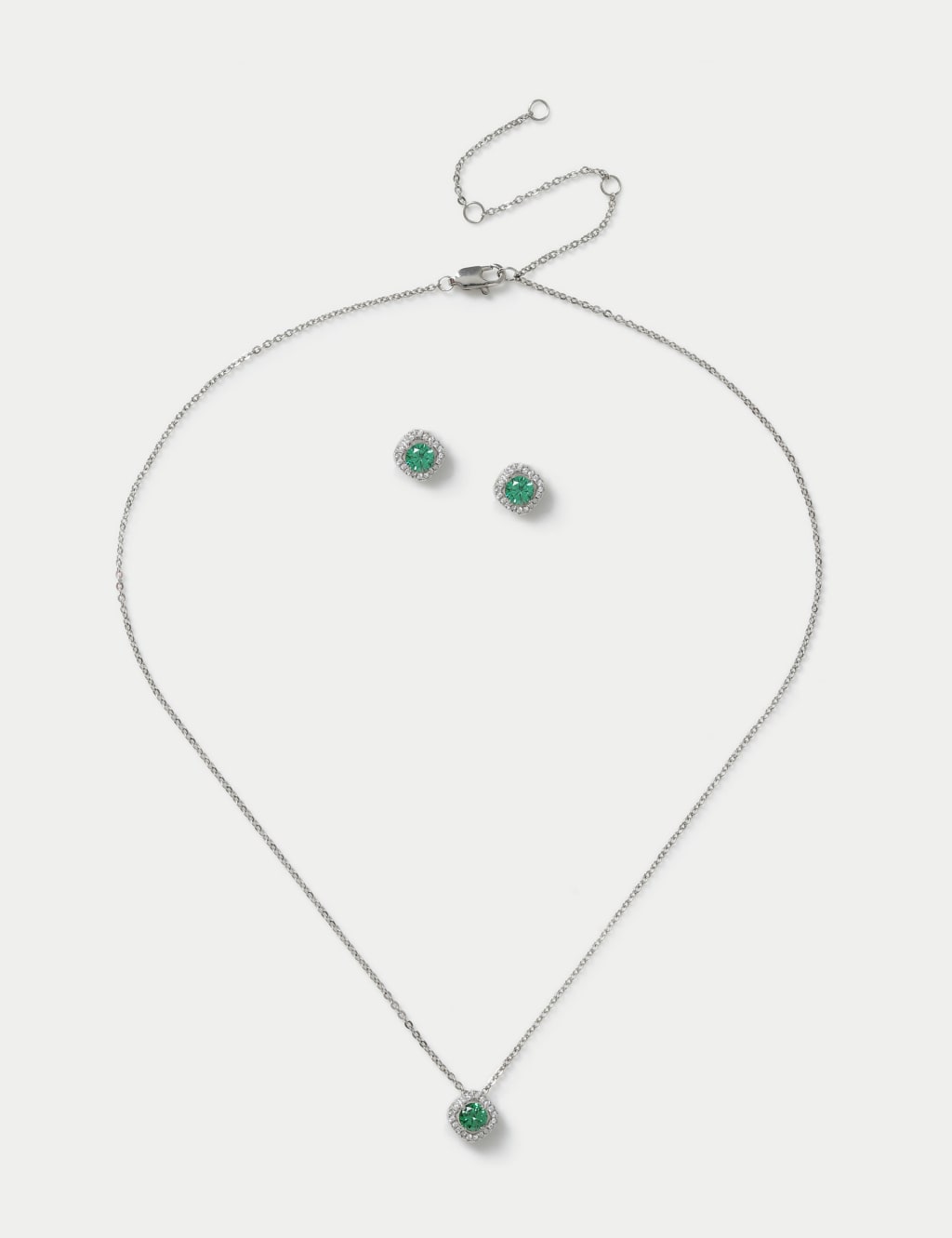 Platinum Plated May Birthstone Earring and Necklace Set 2 of 3