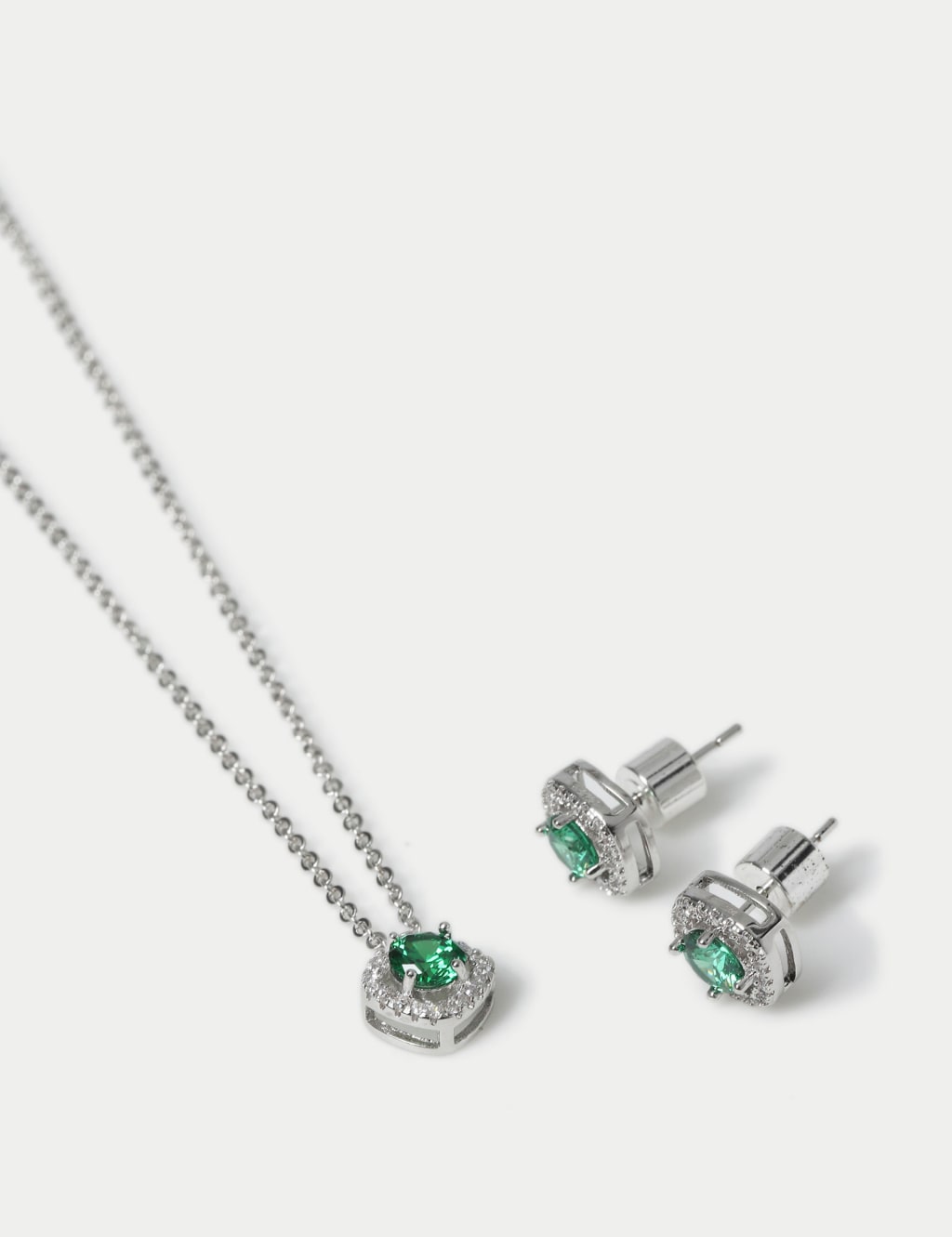 Platinum Plated May Birthstone Earring and Necklace Set 3 of 3