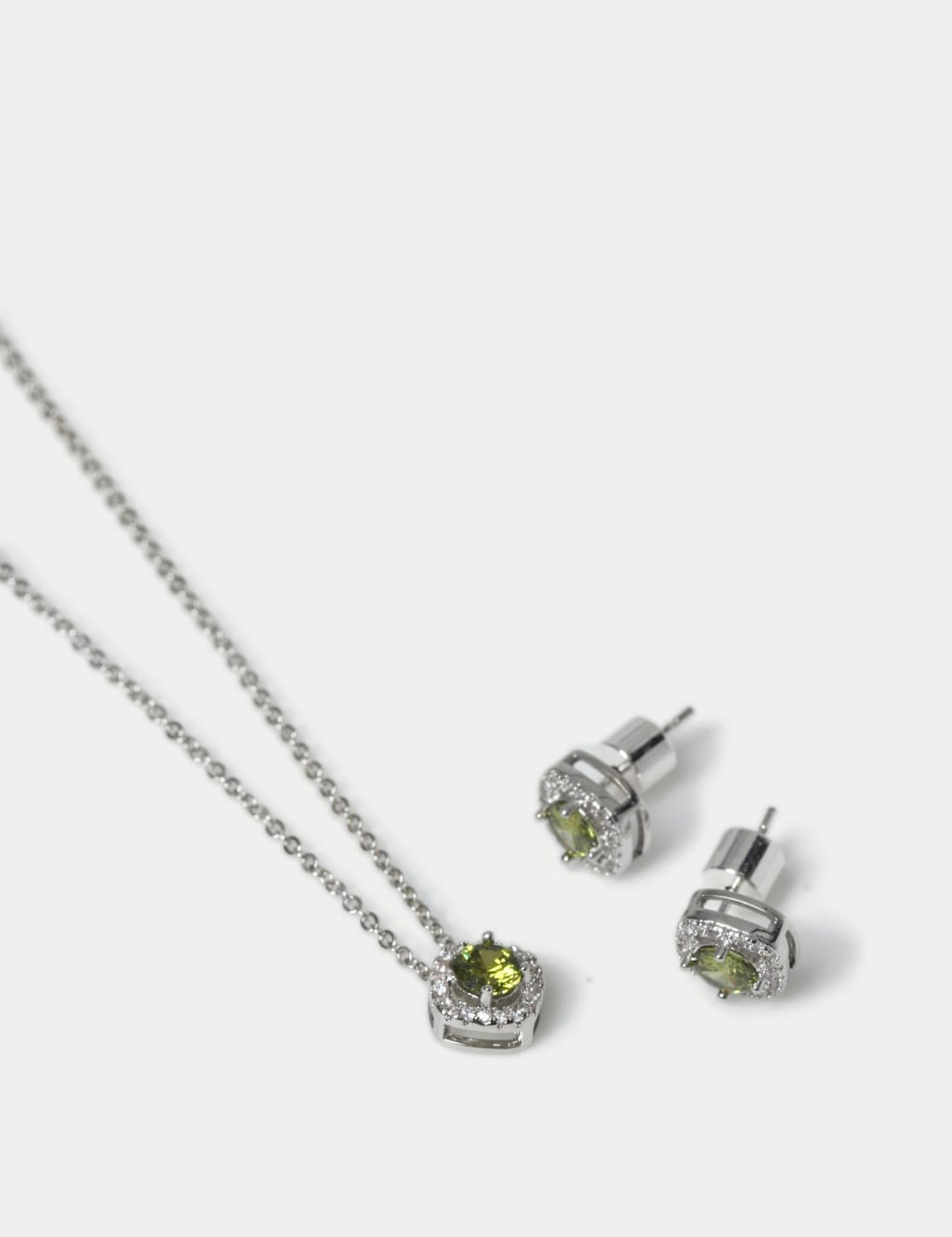 Platinum Plated August Birthstone Earring and Necklace Set 3 of 3