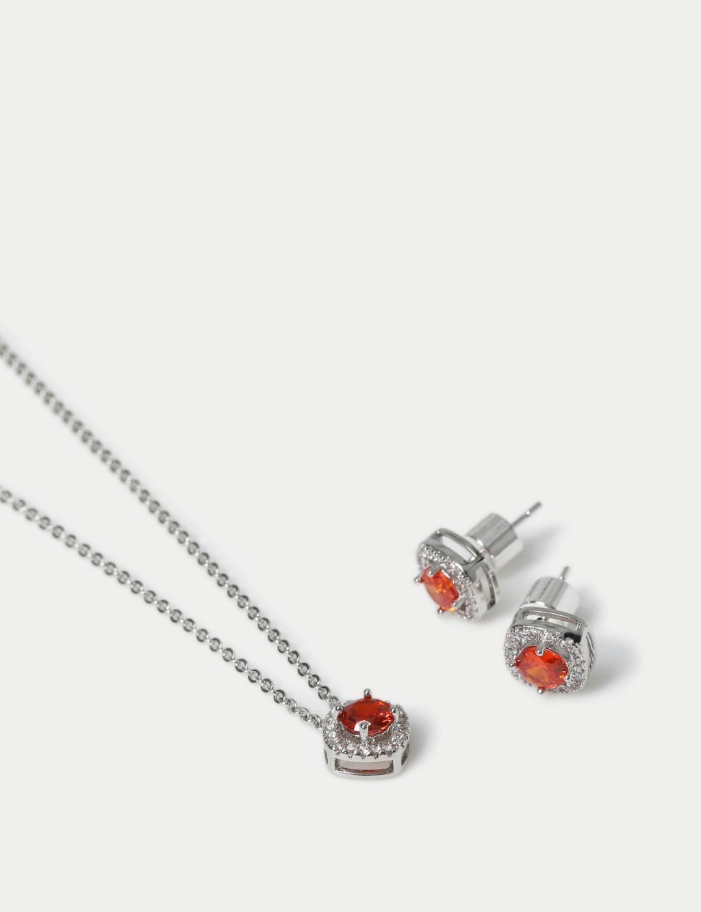 Platinum Plated July Birthstone Earring and Necklace Set 3 of 3