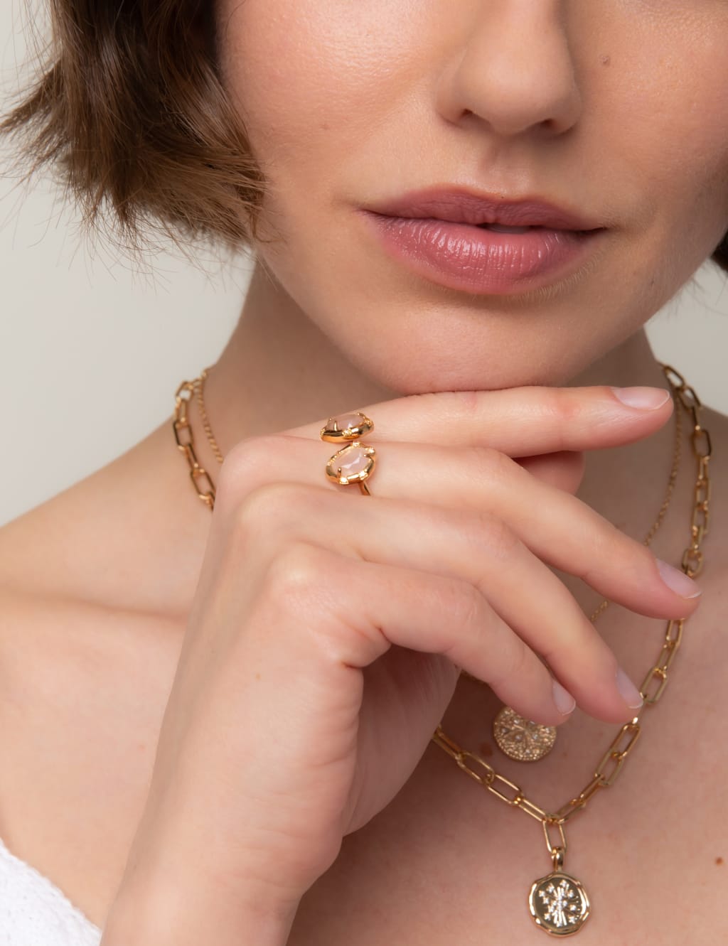 14ct Gold Plated Semi Precious Ring 3 of 3