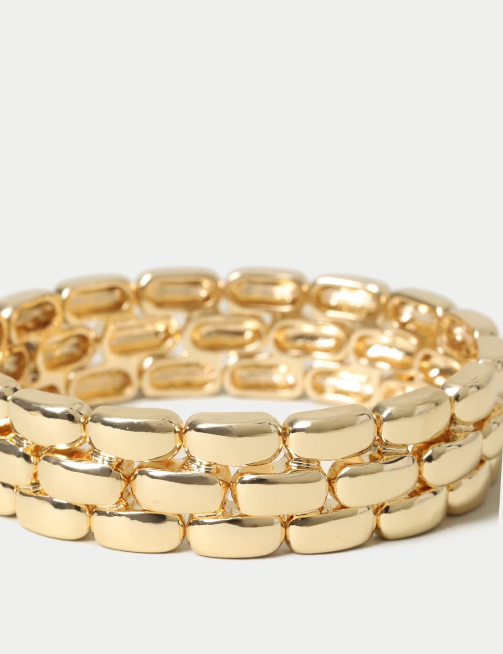 Gold Tone Chain Stretch Bracelet 2 of 3