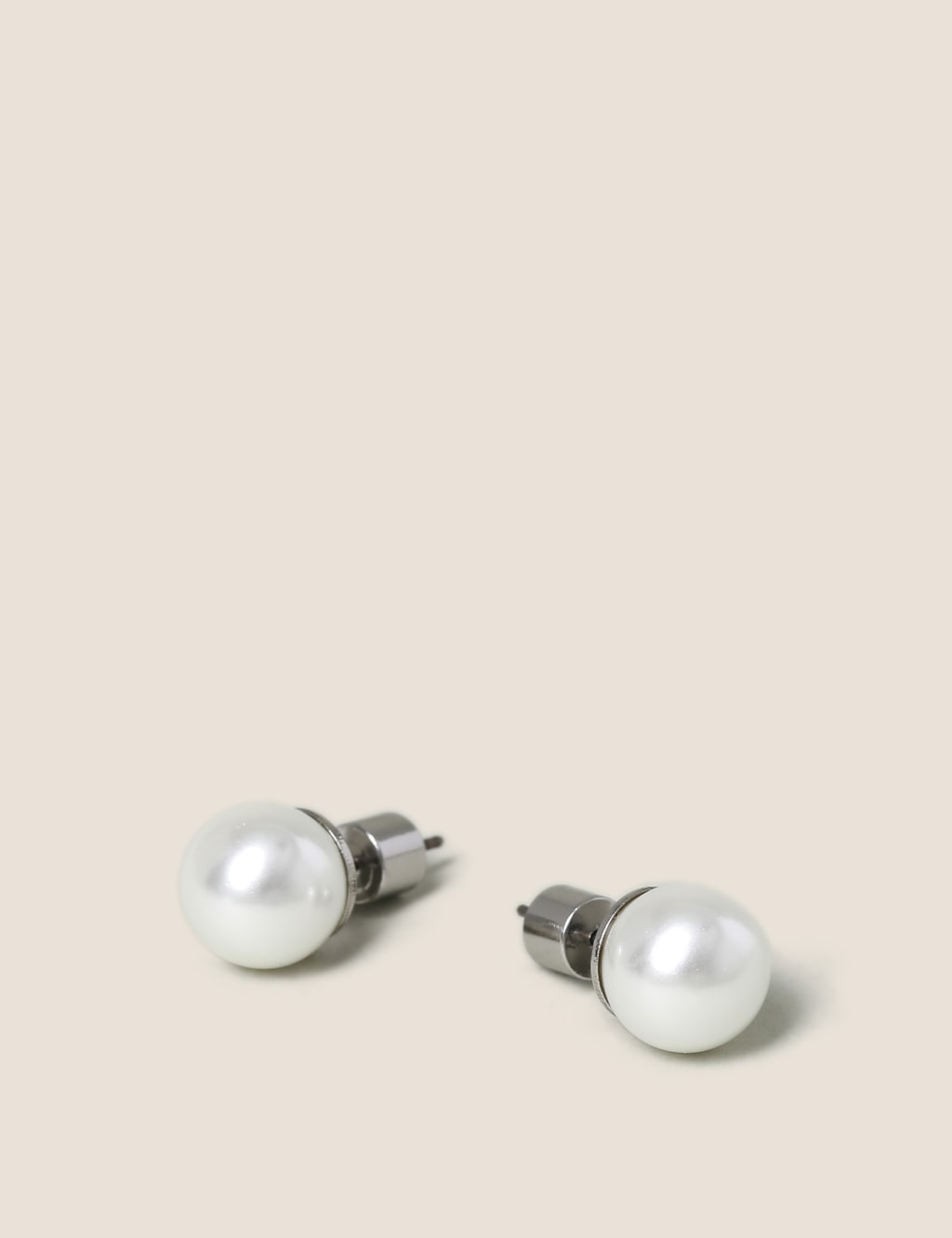 Glass Pearl Stud Earrings M S Collection M S
